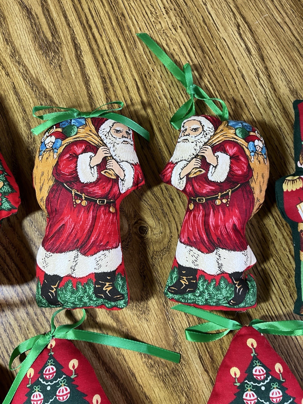 LARGE lot 30 Handmade Fabric Christmas Ornaments Holiday Hand Sewn Vintage 1980s