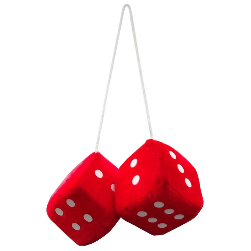 Multicolor Plush Dices Car Hanging Pendant New Year Dice Velvet Dice Model Decor