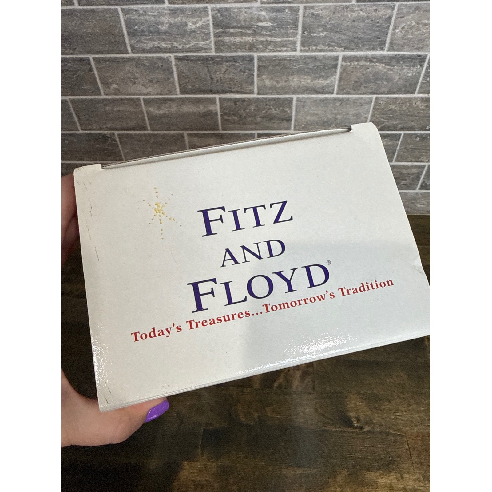 Fitz and Floyd Large Santa Holding Staff Glass Christmas Ornament New in Box