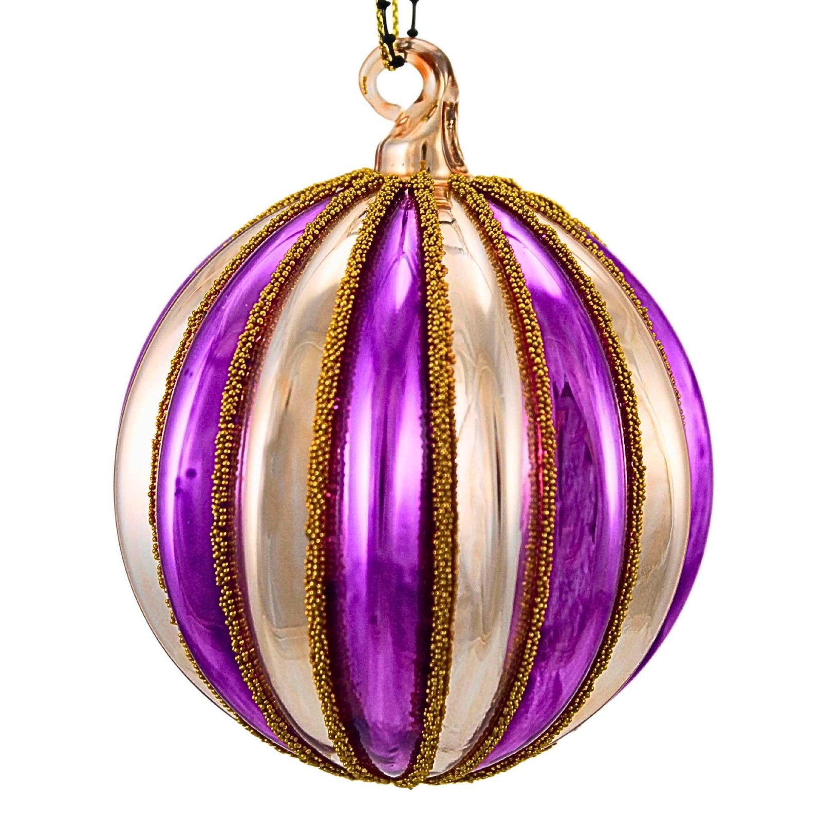 Cody Foster 3.25In Segmented Bauble Large, Glass, Ball Stripes