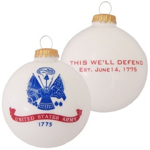 Army Flag And Slogan 3 1/4″ Glass Ball Ornament Made In USA