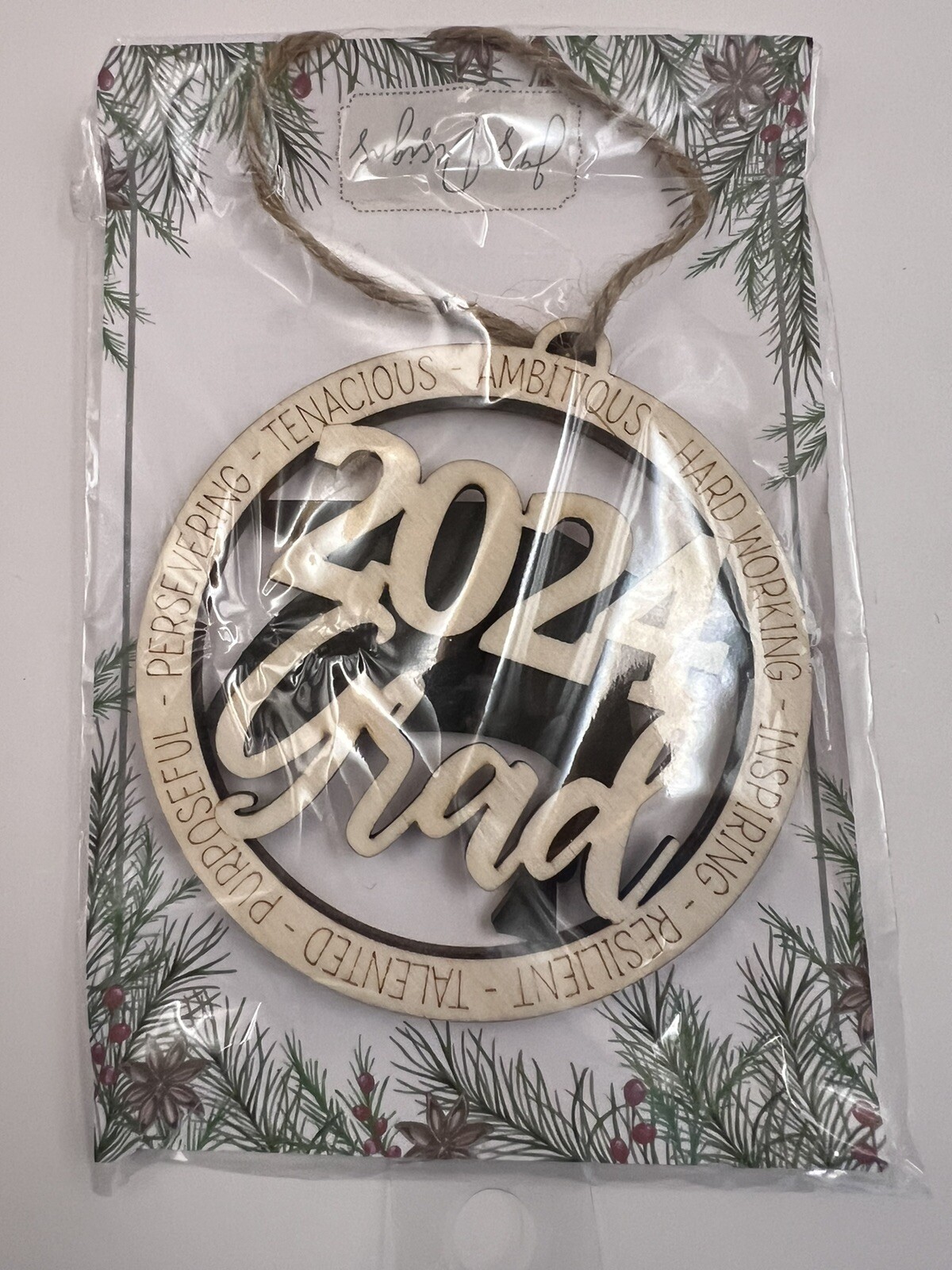 New Wood Graduation Ornament 2024 High School College Tag Decor Gift Graduate