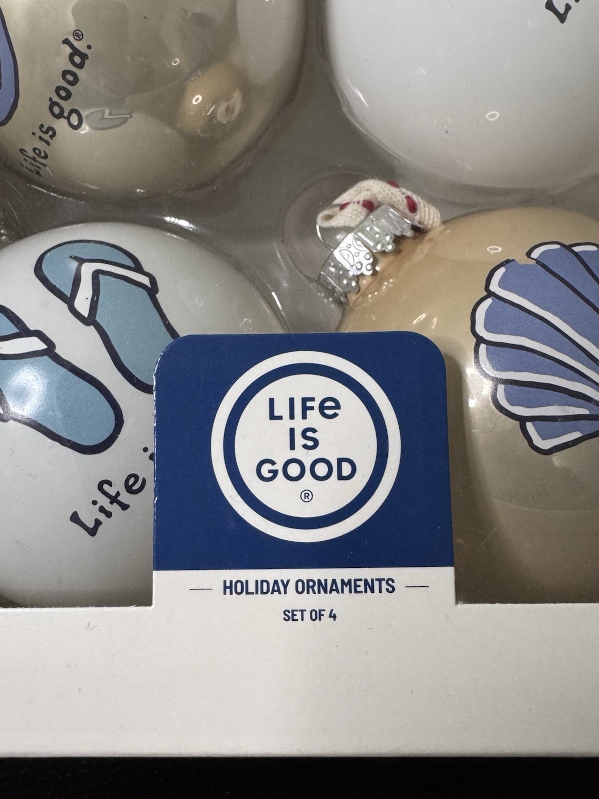 Life Is Good By Design Styles Christmas Holiday Glass Ornaments 2021 Set of 4