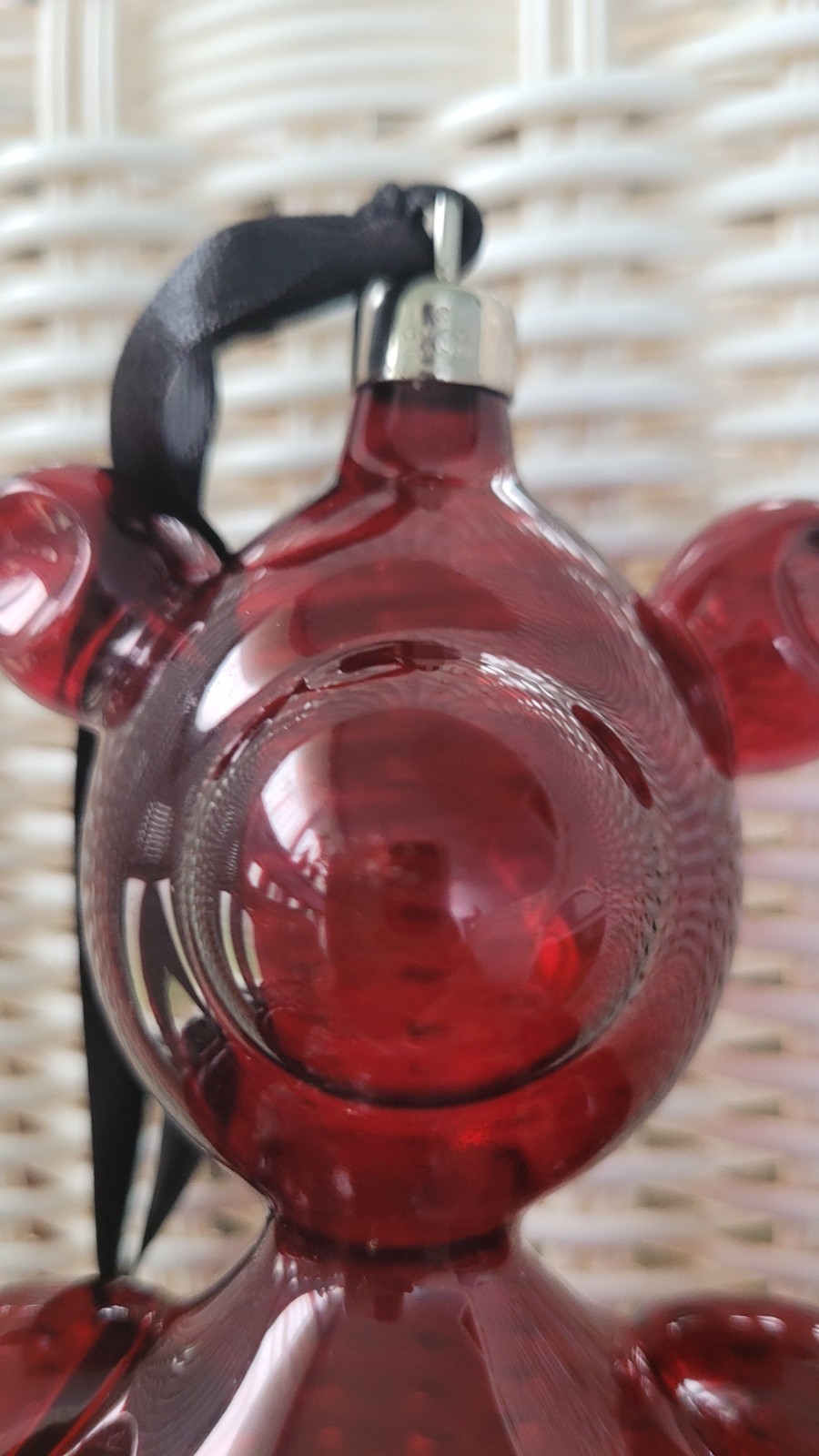 Gucci Glass Bear Ornament Red Large Christmas Hanging 107765 J1020 8134