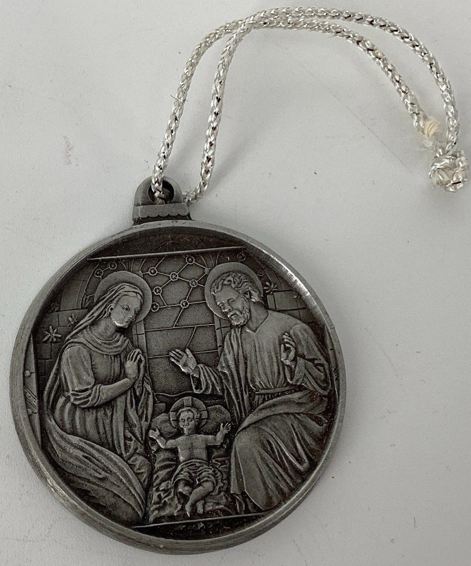 Solid Pewter Nativity Ornament 1993 Cathedral of Our Lady of Sorrows