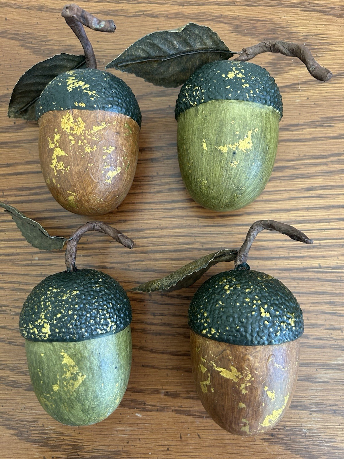Rustic Fall Autumn Harvest Green &Brown Large Faux Acorns Decor Bowl Filler