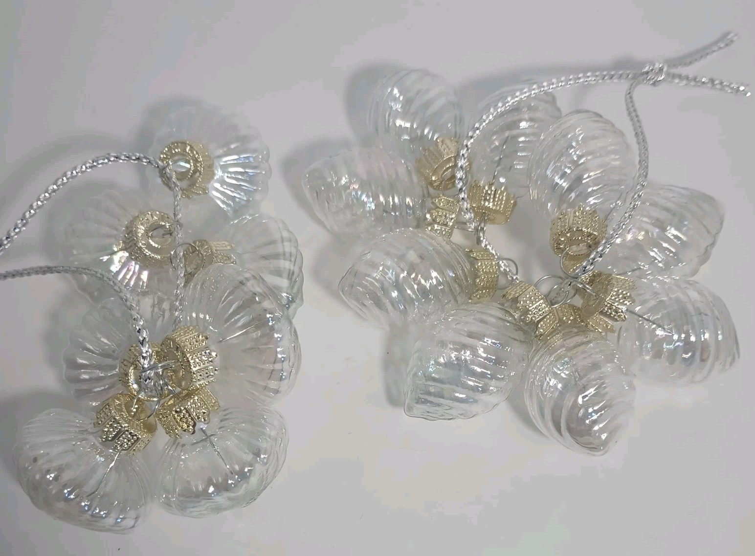 Iridescent Clear Plastic Mini Ornaments Set of 15